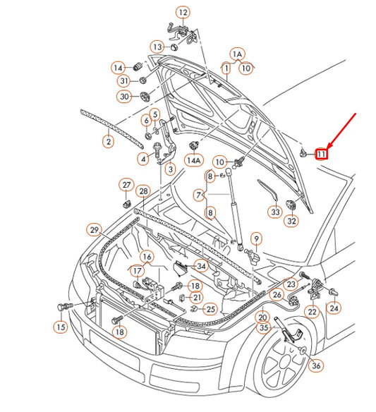 NEW AUDI A4 B7 ENGINE HOOD STOP BUFFER 3D0823429A ORIGINAL
