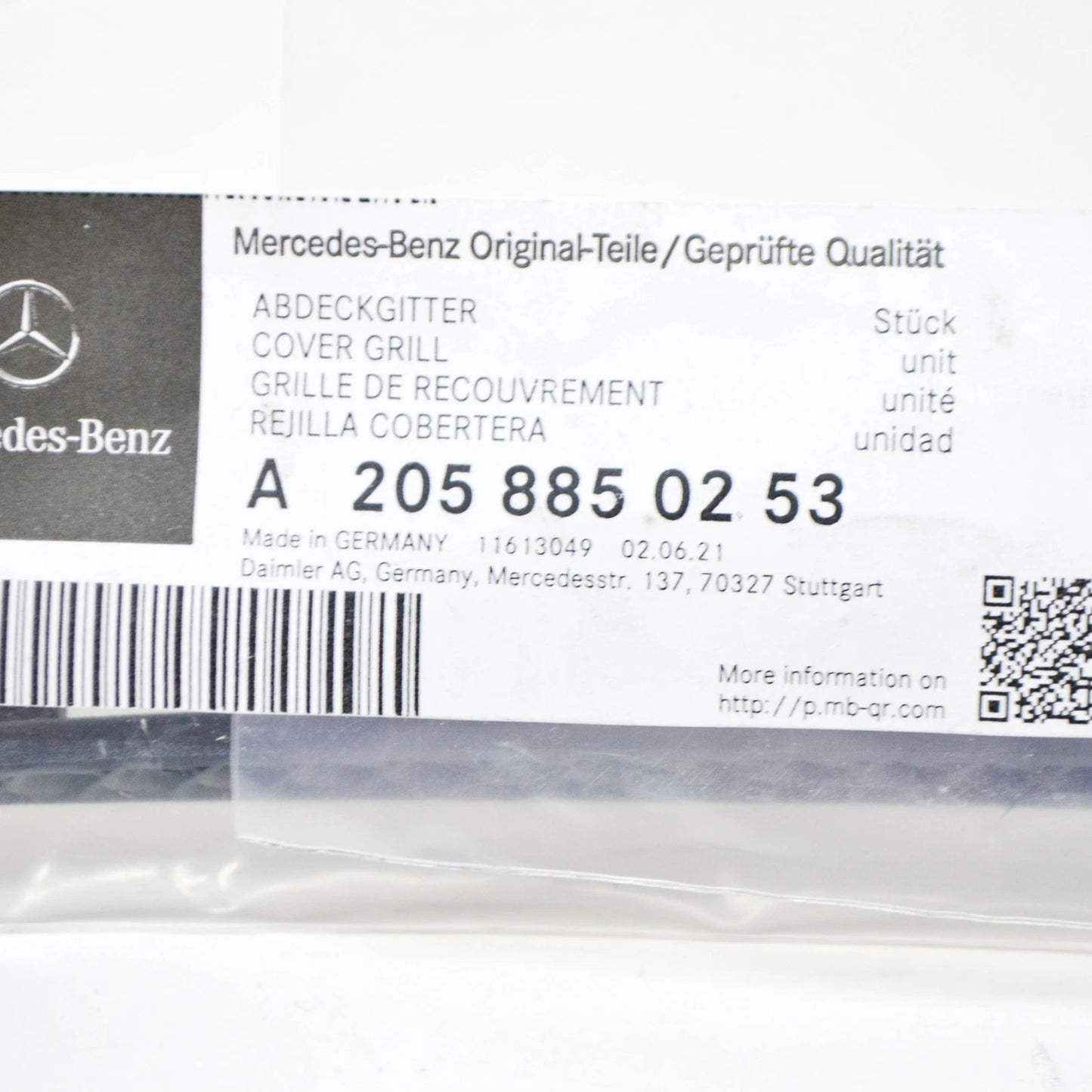 NEW MB C T-MODEL S205 REAR BUMPER LEFT COVER GRILLE A2058850253