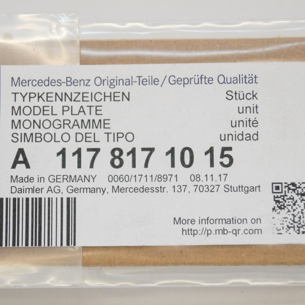 NEW MERCEDES BENZ CLA C117 REAR TRUNK BADGE EMBLEM A1178171015 ORIGINAL