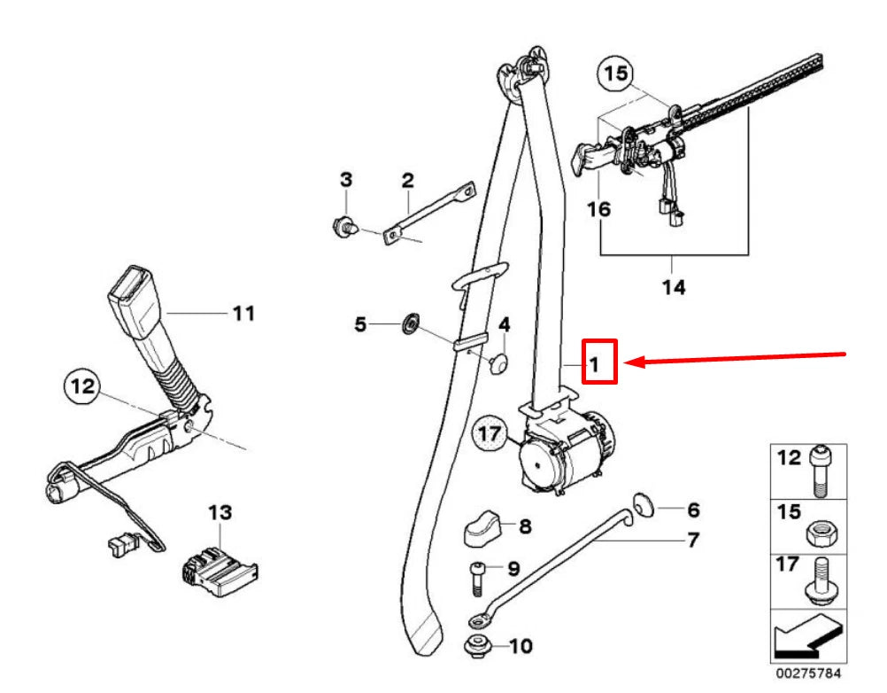NEW BMW 1 COUPE E82 FRONT RIGHT SEATBELT 2996152 72112996152 ORIGINAL