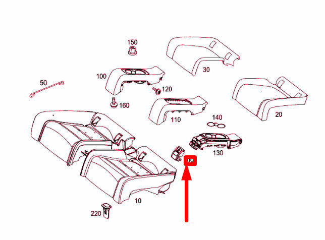 Genuine Mercedes-Benz C W205 Rear Seat Cushion Isofix Cover A20592069089051 Original
