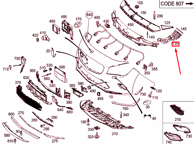 new mercedes-benz cla c117 front left bumper bracket a1178850700 original