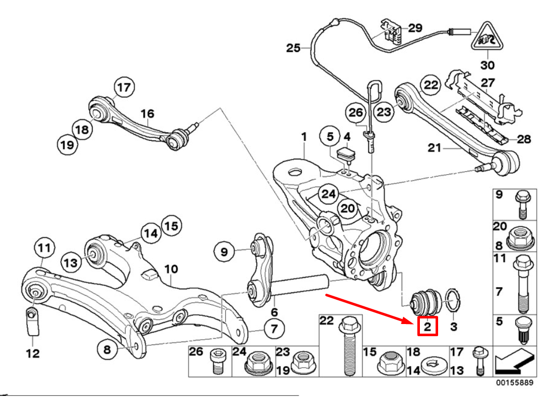 new bmw x5 e70 rear trailing arm ball joint 33326770985 6770985 original