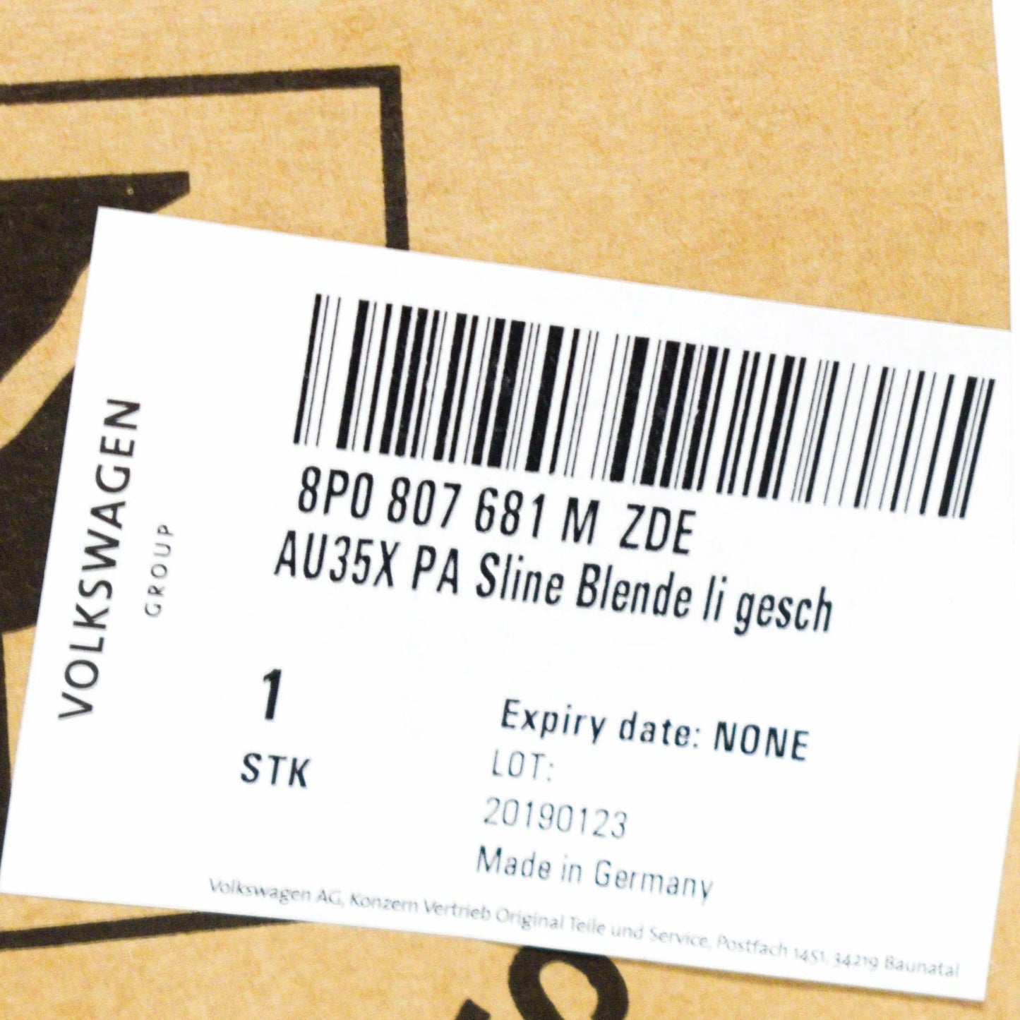 NEW AUDI A3 8P FRONT LEFT FOG LIGHT GRILLE 8P0807681MZDE 8P0807681M ZDE