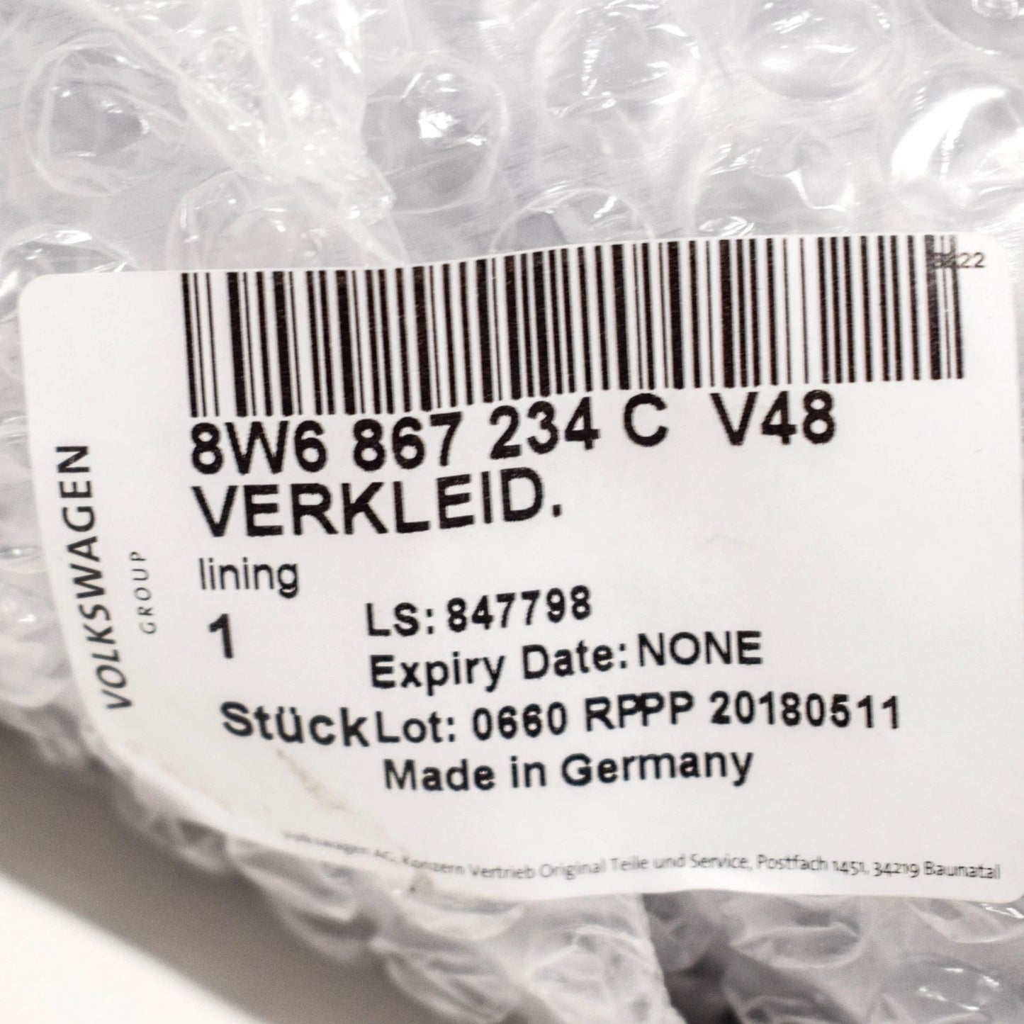 NEW AUDI A5 S5 8W6 FRONT RIGHT A PILLAR TRIM 8W6867234C V48 ORIGINAL