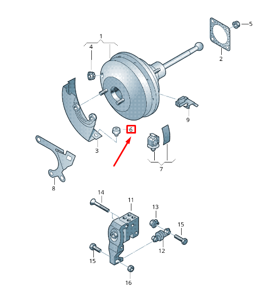 new vw sharan 7n brake servo stop buffer 357612166 original