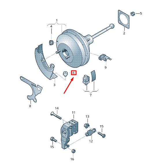 new vw sharan 7n brake servo stop buffer 357612166 original