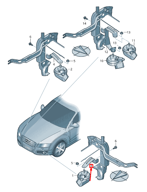 NEW AUDI A7 SPORTBACK 4G LEFT SIGNAL HORN SPRING SHACKLE 4G8951229C ORIGINAL