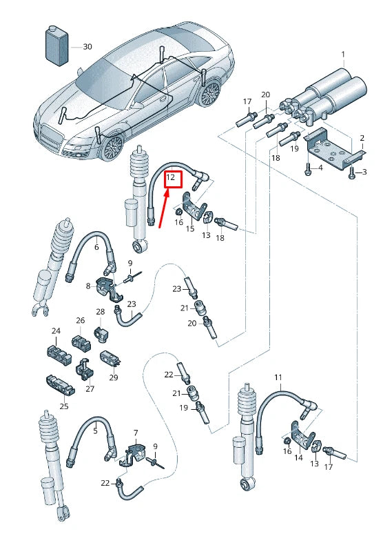 NEW AUDI A4 AVANT B8 REAR RIGHT BRAKE HOSE 4F0616716B ORIGINAL