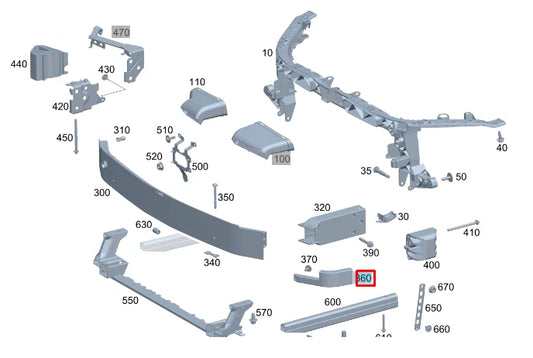 NEW MERCEDES-BENZ GLA H247 FRONT END RIGHT CROSSMEMBER A2476254200 ORIGINAL