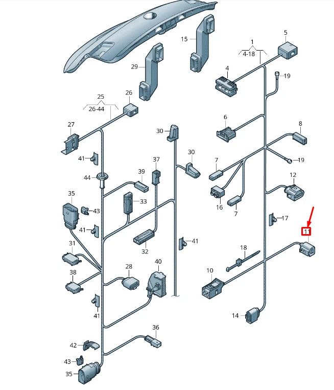 NEW VW TOUAREG 7P MK2 REAR LID LOCK FLAT CONTACT HOUSING 8K0973704 ORIGINAL