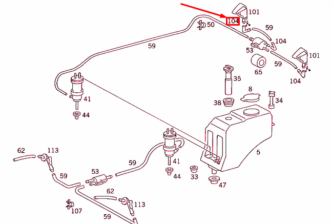 new mercedes-benz e w124 headlight washer connector a1248690024 original