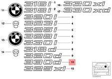 new bmw e46 wagon trunk lid 330d emblem badge logo sign 8255240 51148255240