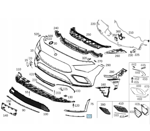 NEW MERCEDES-BENZ CLA COUPE C118 FRONT BUMPER LEFT TRIM A1188855301 ORIGINAL