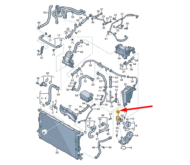 NEW AUDI Q5 8R COOLANT HOSE 059121625D ORIGINAL