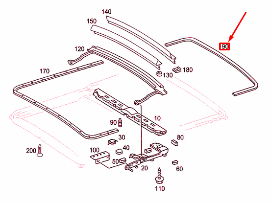 NEW MERCEDES-BENZ G W463 SLIDING LIFTING ROOF PAD A1236820197 ORIGINAL