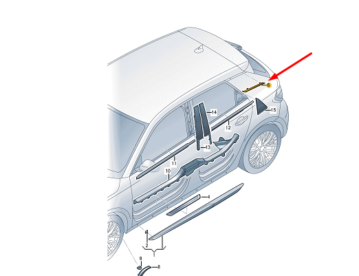 NEW AUDI A1 SPORTBACK GBA LEFT C-PILLAR TRIM 82G853377AGRU ORIGINAL