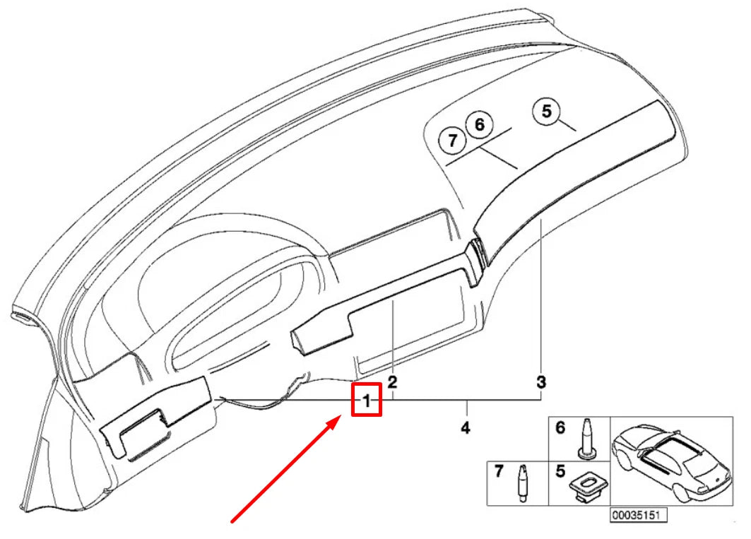 NEW BMW 3 E46 LEFT DASHBOARD DECORATIVE STRIP 51458234729 8234729 ORIGINAL