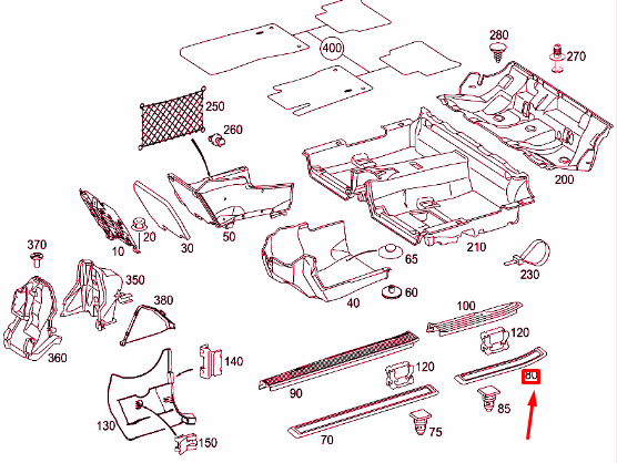 NEW MERCEDES-BENZ E W211 REAR RIGHT RAIL SILL TRIM A21168058359051 ORIGINAL
