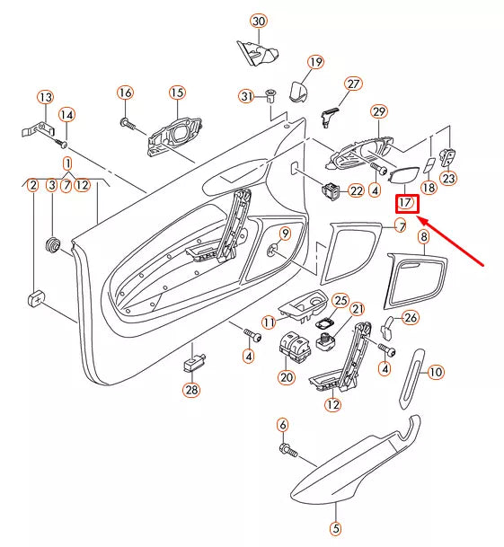 NEW AUDI A1 8X FRONT RIGHT DOOR LOUDSPEAKER TRIM 8X00354244PK ORIGINAL