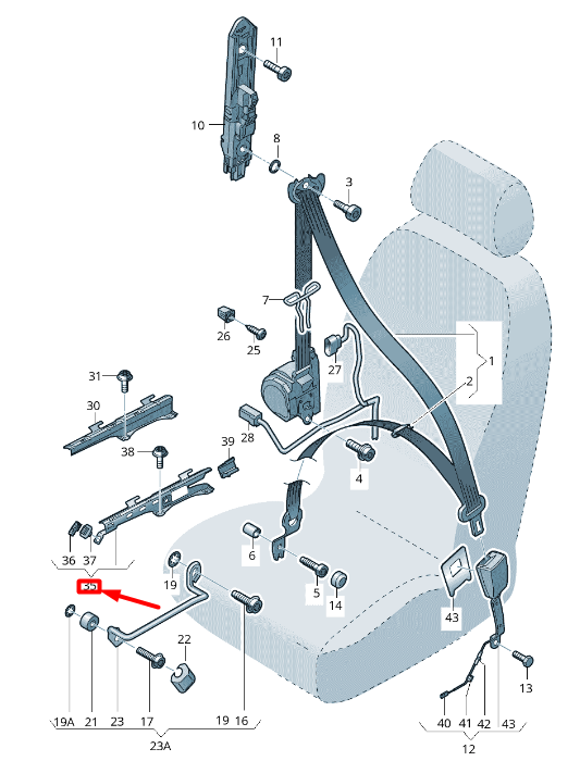 new vw golf 5g mk7 front left seat belt tensioner igniter 5g4857620 original