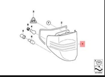 NEW BMW X3 E83 COMBINATION REAR RIGHT TAIL LIGHT 63217162210 ORIGINAL