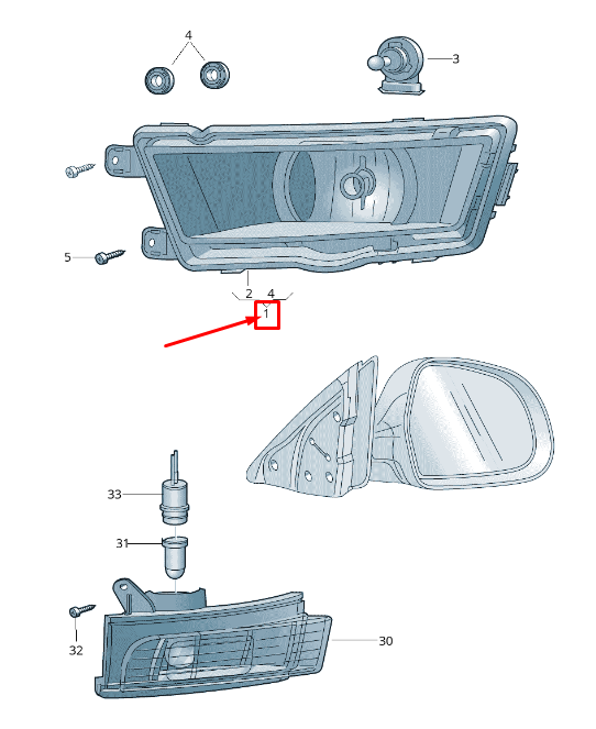 new skoda rapid nh front left fog light 5ja941699d original