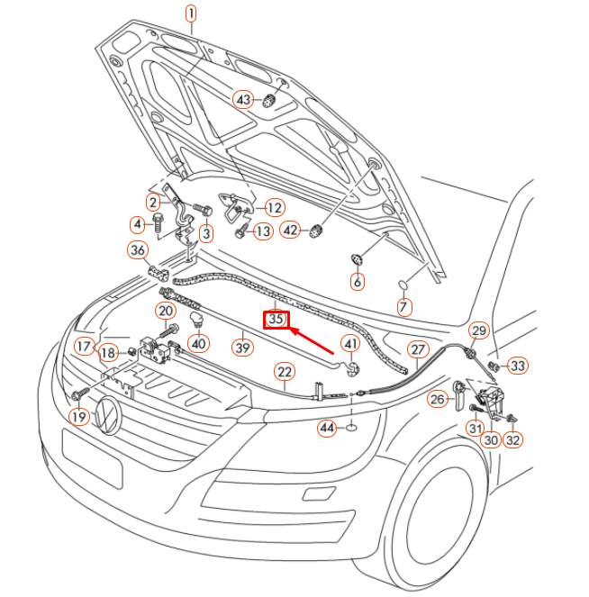 new volkswagen passat b8 front hood water box seal 561823723 original