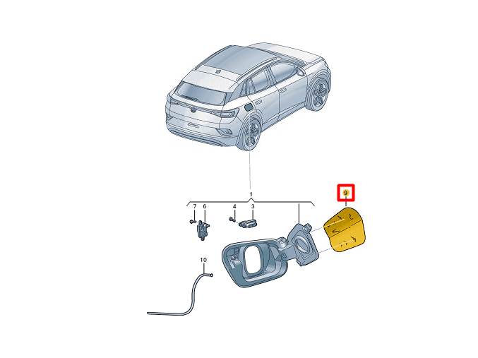 NEW VW ID.4 E21 DRIVE MOTOR BATTERY PACK CHARGING PORT CAP 11A809909GRU ORIGINAL
