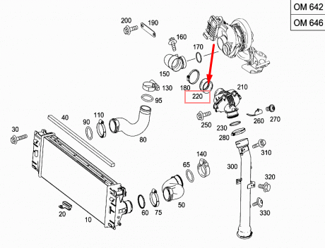 NEW MB SPRINTER 906 AIR INTERCOOLER INTAKE SILENCER SEAL A6420940051 ORIGINAL