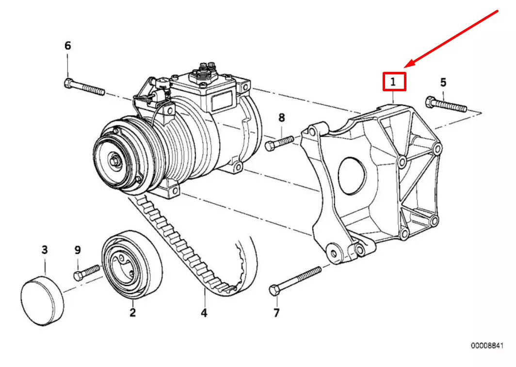 NEW BMW 3 COMPACT E36 A/C COMPRESSOR BRACKET 64551739627 1739627 ORIGINAL