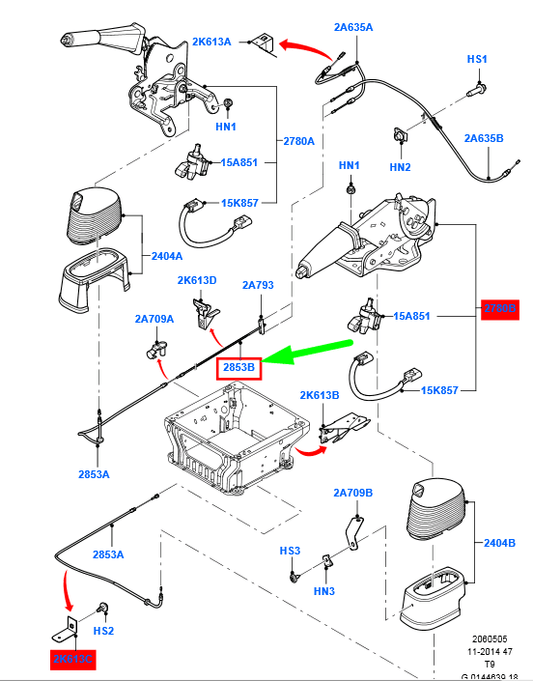 new ford transit mk3 parking brake cable assy 1441582 6c11-2841-ac original