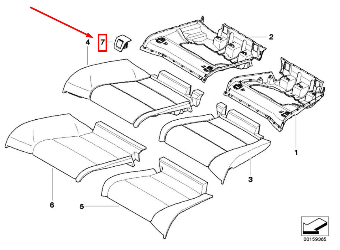 NEW BMW 3 E93 REAR SEAT ISOFIX MOUNT COVER FLAP TRIM 52209112423 9112423