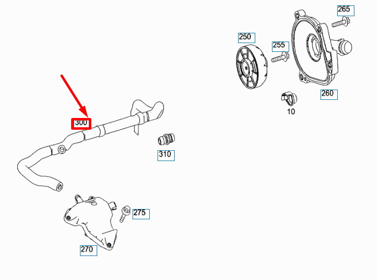 NEW MERCEDES-BENZ C W204 PART-LOAD BREATHING HOSE A2720181382 ORIGINAL