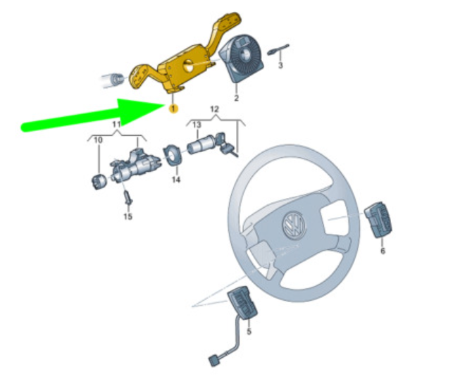 new vw amarok 2h steering column combi switch 6q0953513af9b9 original