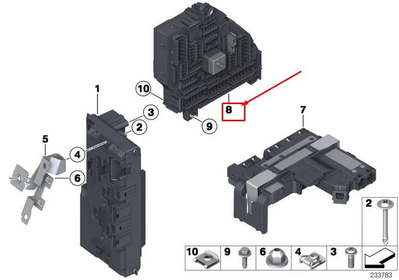 NEW BMW X4 F26 REAR POWER DISTRIBUTION FUSE BOX 61149210859 9210859 ORIGINAL
