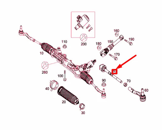 NEW MERCEDES-BENZ SLK R172 STEERING GEAR INNER TIE ROD A2043380615 ORIGINAL
