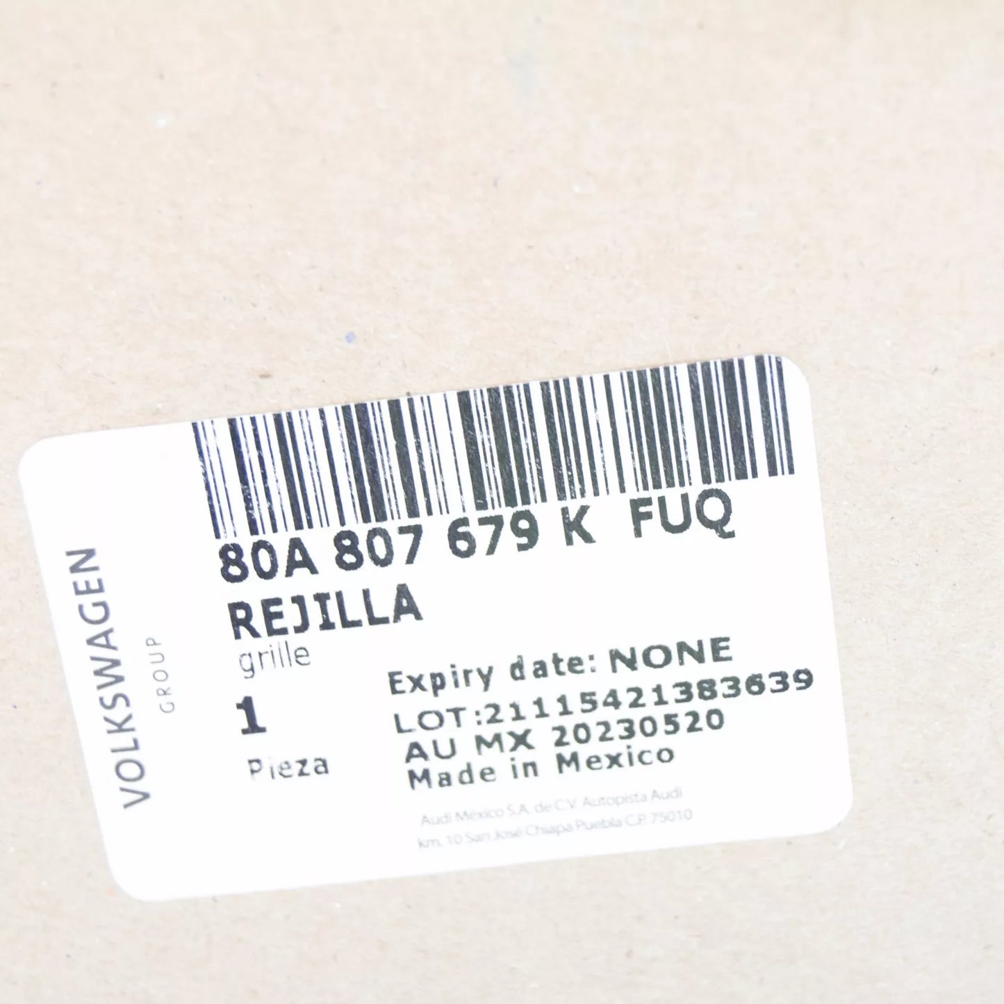 NEW AUDI Q5 FY FRONT LEFT BUMPER AIR GUIDE GRILLE 80A807679KFUQ ORIGINAL