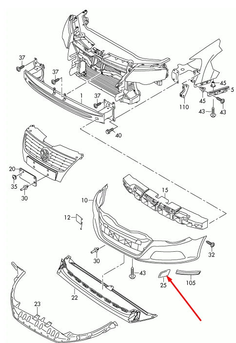 NEW VW PASSAT CC A6 FRONT RIGHT TURN INDICATOR REFLECTOR 3C8807718A