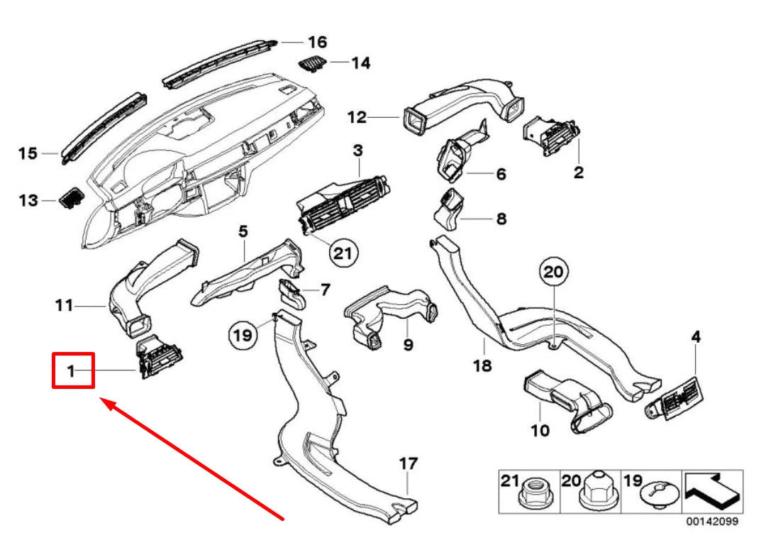 NEW BMW 3 COUPE E92 LEFT DASHBOARD AIR VENT 9130461 64229130461 ORIGINAL