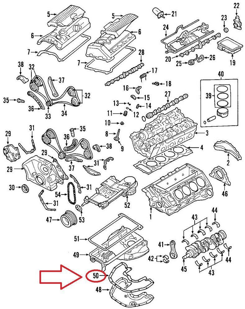 NEW BMW X5 E53 ENGINE LOWER OIL PAN GASKET 11137539582 4.8IS ORIGINAL