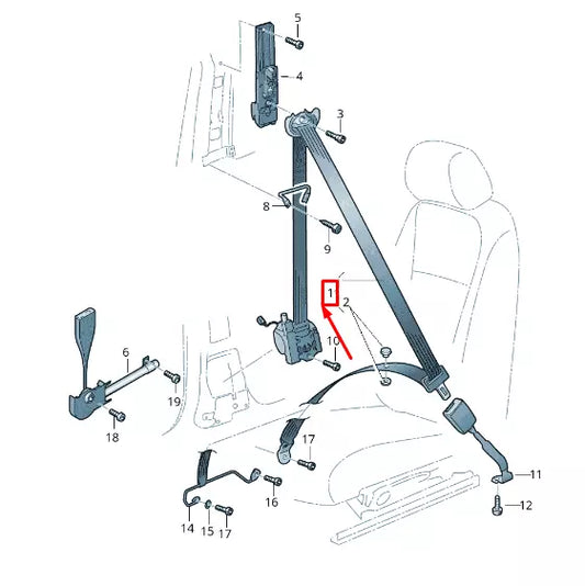 NEW VW GOLF VII 5G MK7 FRONT RIGHT SEATBELT LHD 5G4857706MRAA ORIGINAL