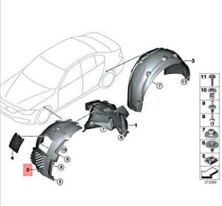 new bmw m3 f80 front left inner fender liner front part 51718054279 original
