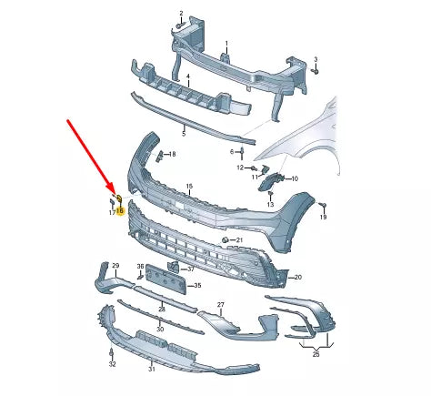 NEW VW TIGUAN AD FRONT BUMPER RIGHT TOW HOOK EYE COVER CAP 5NA807155BGRU