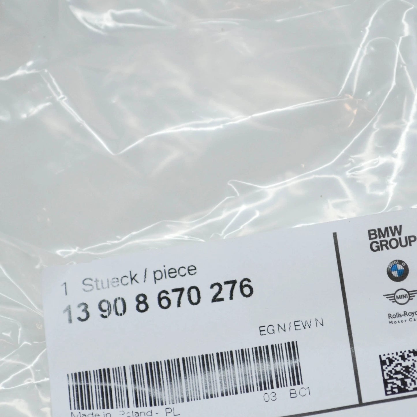 NEW BMW 1 F40 FUEL TANK BREATHER LINE W EXHAUST CHAMBER 13908670276 ORIGINAL