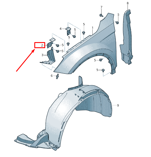 new seat tarraco kn right fender brace 5fj821184 original