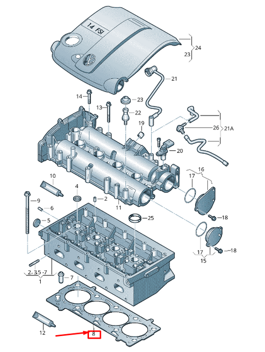 new vw beetle 5c cylinder head gasket 03c103383am original