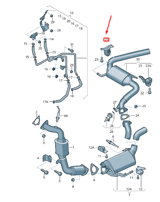 NEW VW TOUAREG 7P MK2 EXHAUST PIPE WITH CATALYTIC BRACKET 7L8253144C ORIGINAL