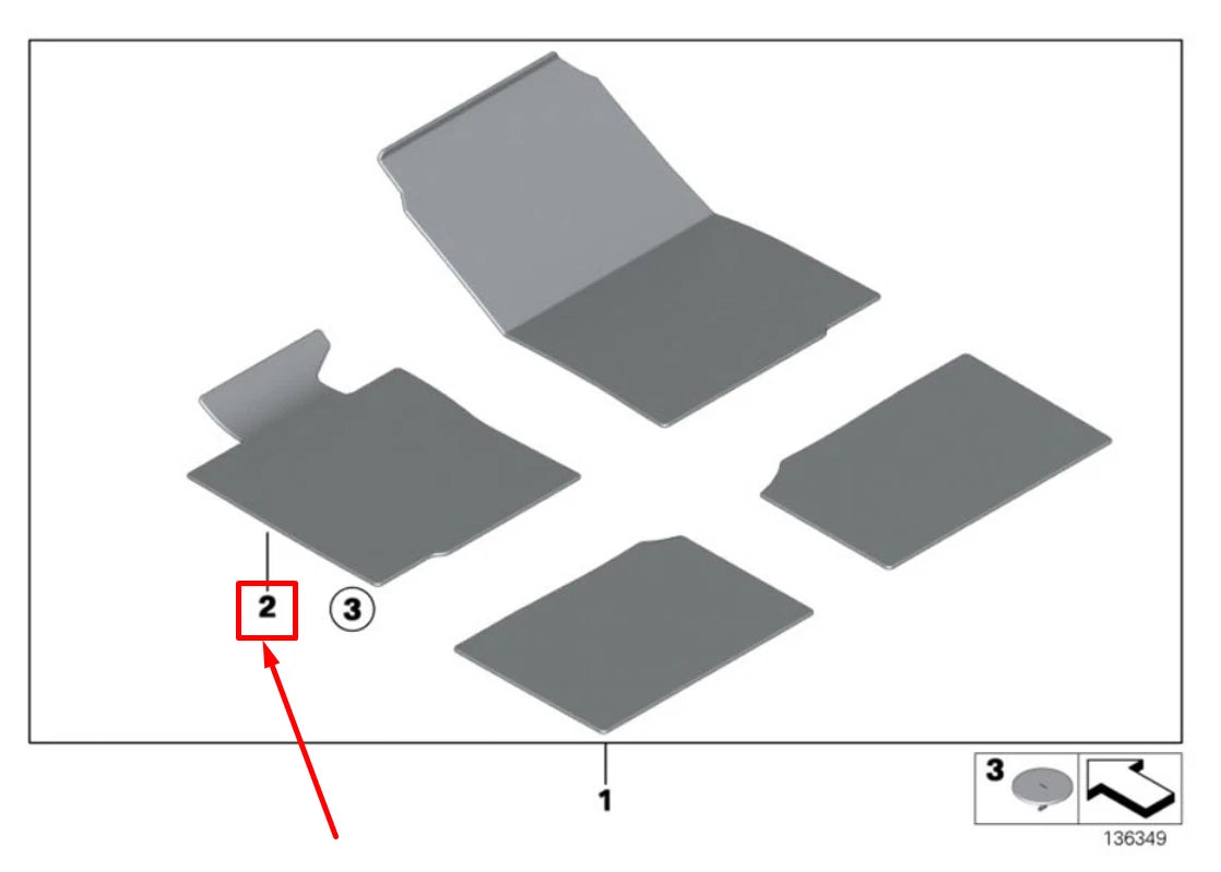 NEW BMW 3 CABRIO E93 FRONT LEFT VELOURS FLOOR MAT 51477265528 7265528 ORIGINAL