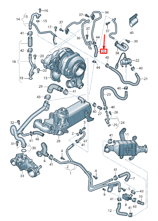 new audi a6 4a c8 engine coolant hose 059121060h original